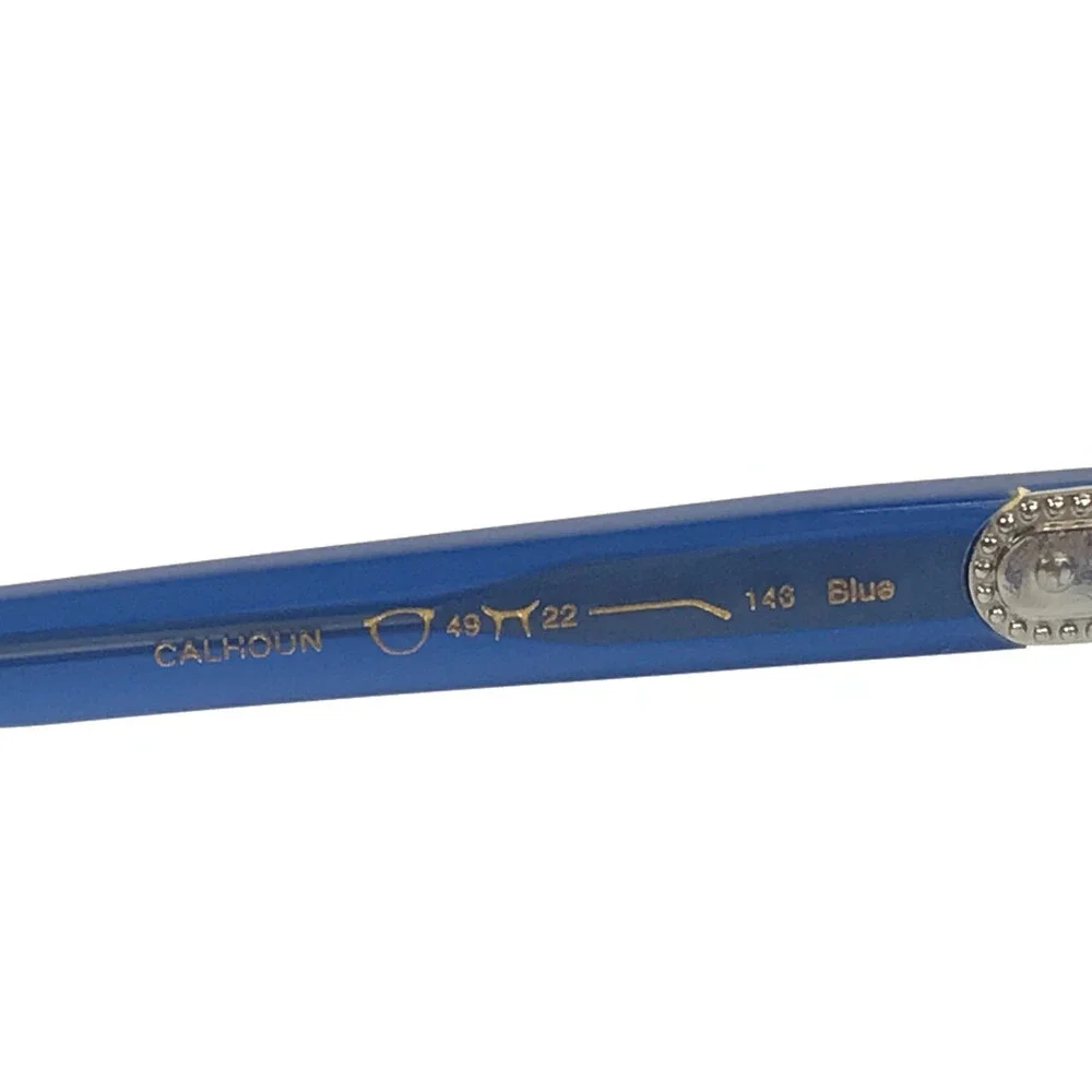 Erkers Eyeglasses Frames CALHOUN Polished Blue Horn Rim Browline 49-22-146